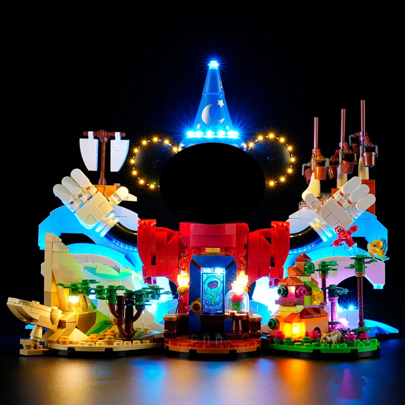 (Iba LED svetlo No Bricks) 21352 Magic World of Dis Myšlienky (nezahŕňajú stavebné súpravy tehál súpravy) model)