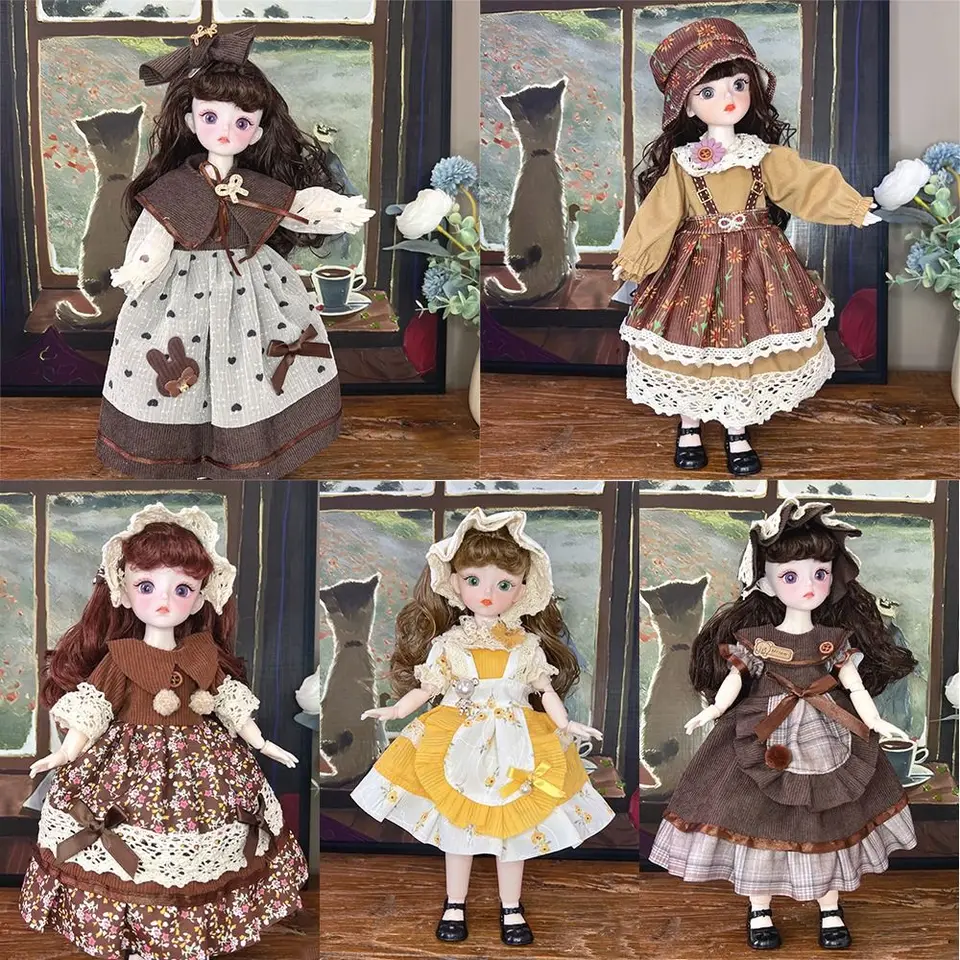 Iba oblečenie 30 cm bjd Doll Clothes Multi-Joint Moveble 1/6 BJD Doll Princess Dieck Doll Outfit