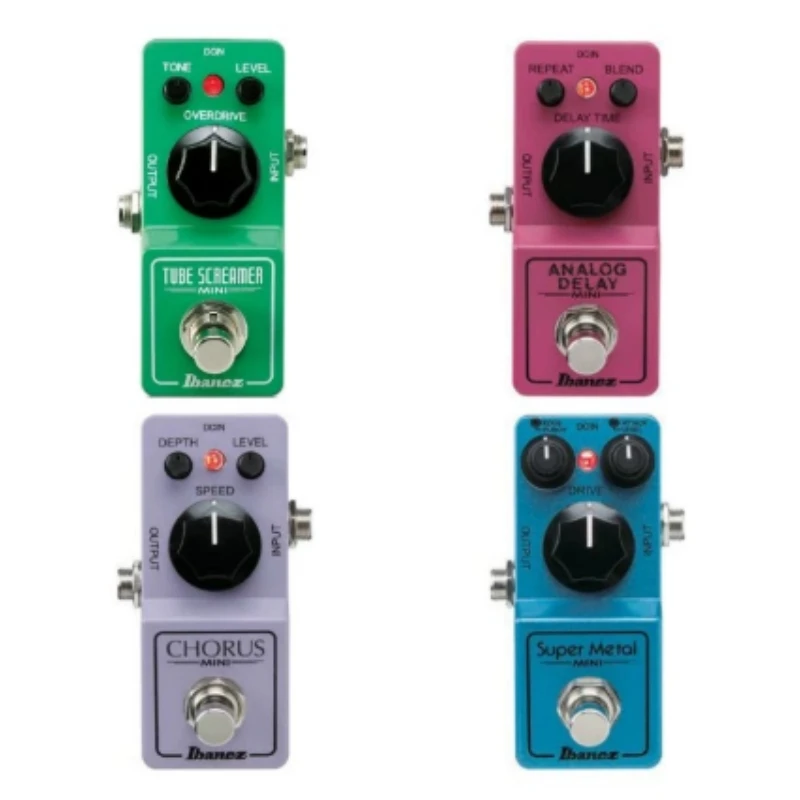 Ibanez Mini Guitar Effect Pedals - TS Mini, Analógové oneskorenie, zbor, super kov, 850 fuzz s dotykovou citlivosťou