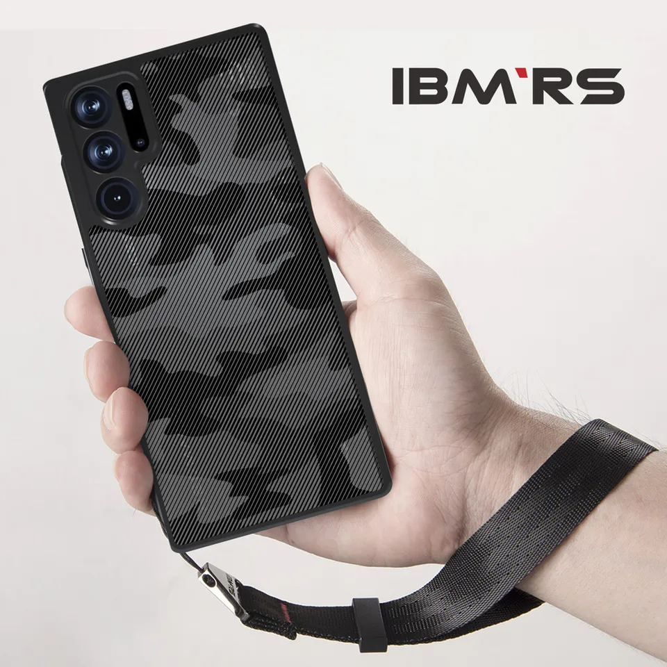 IBMRS pre prípad Nubia Red Magic 9 Pro/9 Pro Plus, zabraňuje náhodným kvapkám (prichádza s remienkom na zápästie) Camo Transparent Telefon Case Case