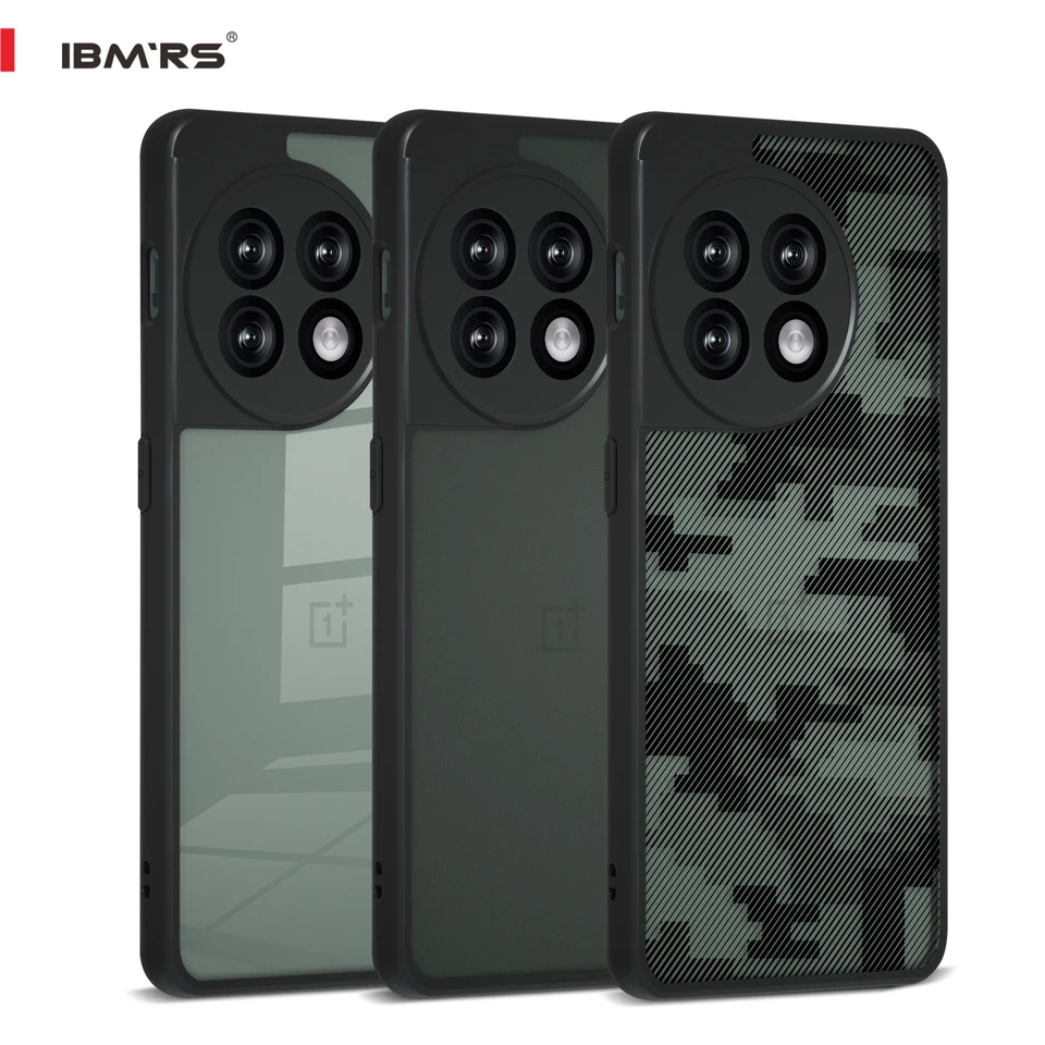 IBMRS pre puzdro OnePlus 11, maskovaný PC Transparent tvrdý chrbát Soft Soft TPU Frame Shock-nepopustený proti predpätiu ochranné puzdro