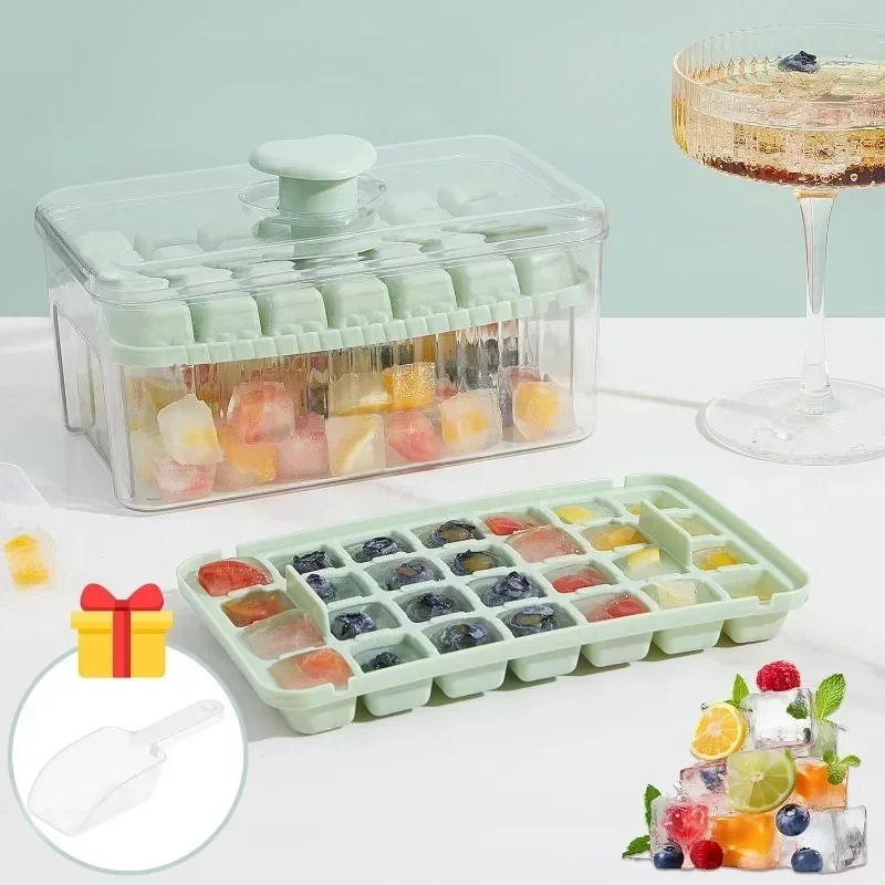 Ice Box Creative One-Button Press Type Easy Release Vysokofarebná ľadová skrinka s ľadovou kockou na ľadovú kocku pre chladenie whisky kutil