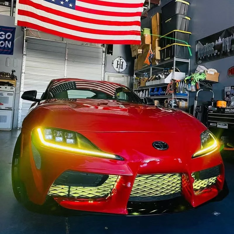 IceDriver pre Toyota Gr supra A90 A91 CSL Yellow DRL RGBW Multicolor LED dosky Denné svetlá Červené modré citrón Amber RGB