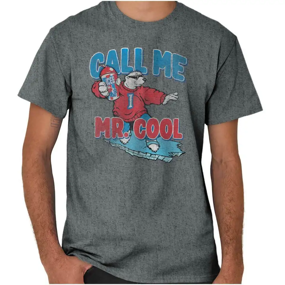 Icee Bear Call Me Mr Cool Vintage Novinka Mens Casual Crewneck T tričko dlhé alebo krátke rukávy