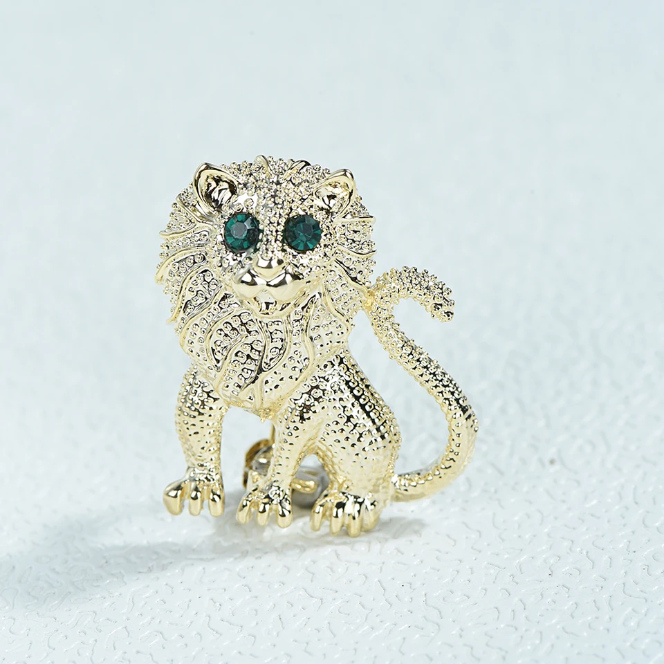 Iceyy kamienok eye lev lev kráľ brošň Fox Animal klopa Pin Pánsky oblek odznak šálka odevy Party Dámske doplnky