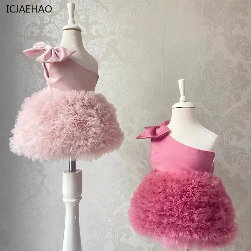 Icjaehao 2025 Dievčatka Pontu Princess Dresses Ins Korean Style Banket pre deti kvetinky Dievčatá DETI ROZNAČNÉ NE-PED