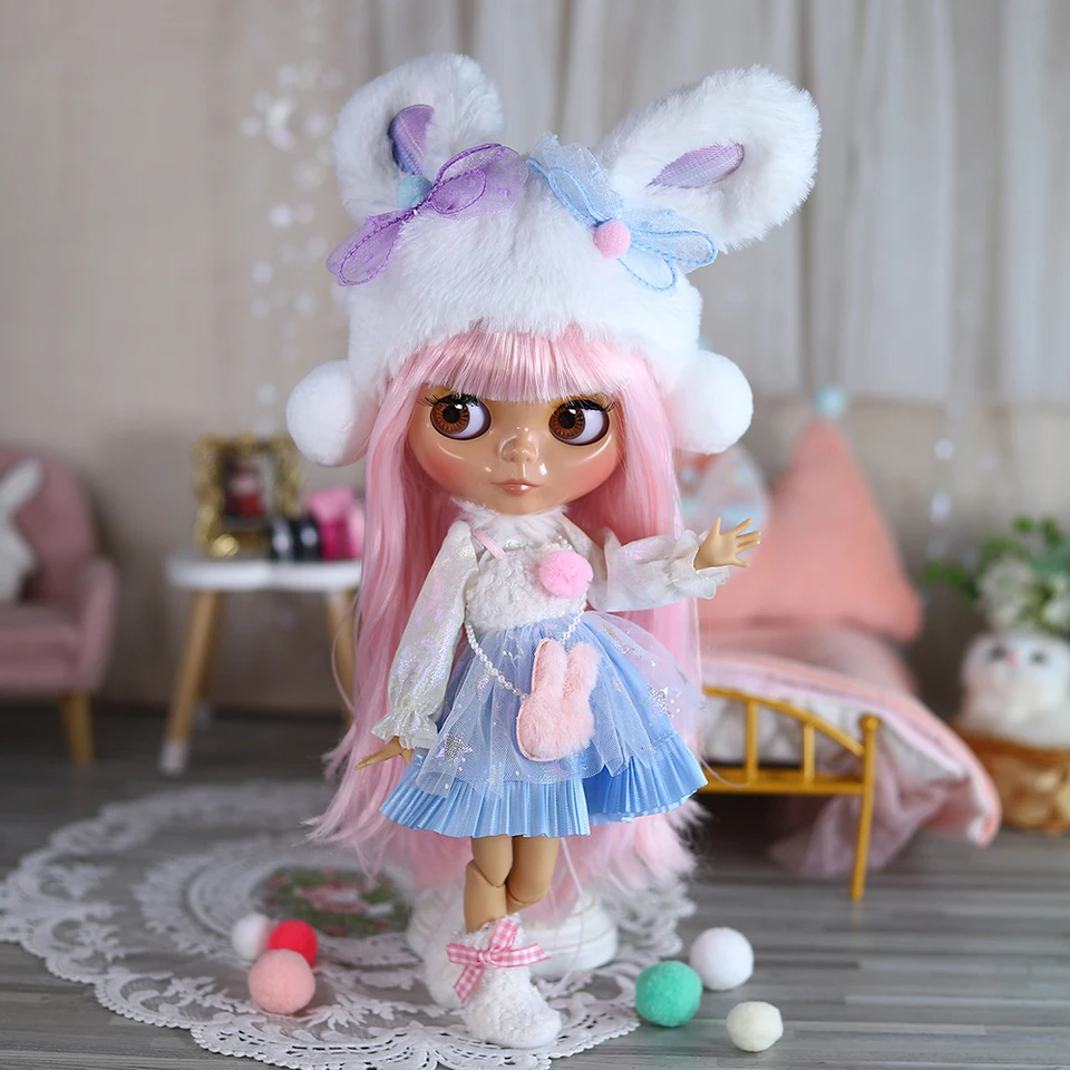 Icy DBS Blyth Doll Bjd Kĺbové telo Tanová koža roztomilé šaty oblečenie 1/6 30 cm darček Anime SD