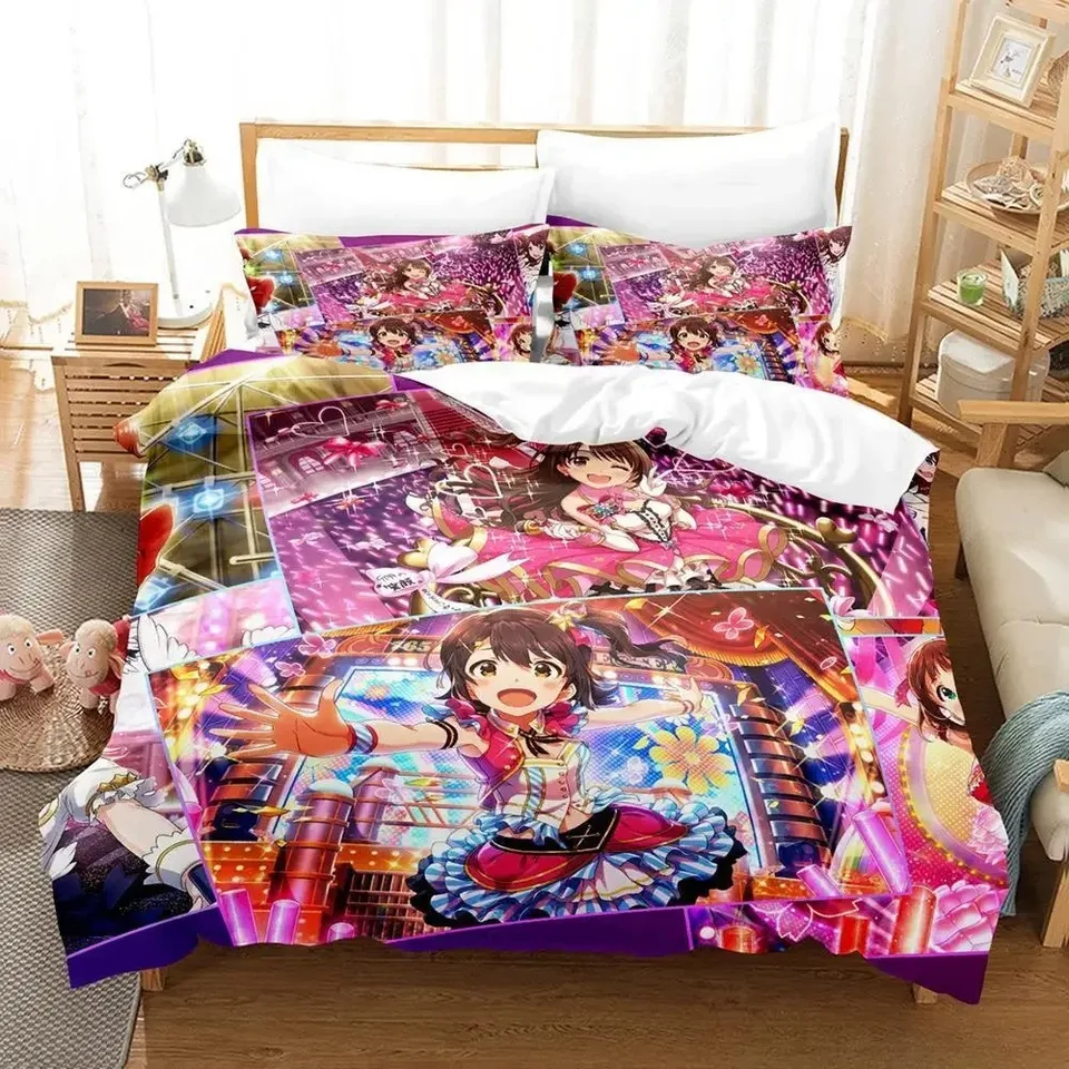 Idol spevák sada set single dvojčatá plná kráľovná king size set set set pre dospelé detské spálne obaly obaly 3d tlač Anime Love Live!