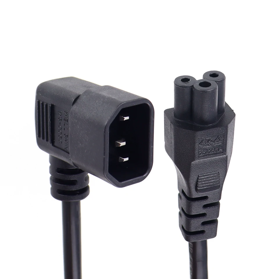 IEC320 C5 až C14 90 stupňov predlžovacieho kábla HORDY Muž na ženy UPS PDU podvozok