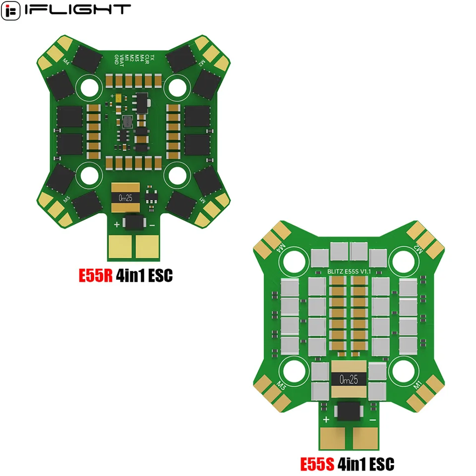 Iflight blitz mini e55r/e55s blheli32 2-6s ESC DSHOT150/300/600/multishot/oneshot 20x20mm pre RC FPV freestyle pretekársky dron