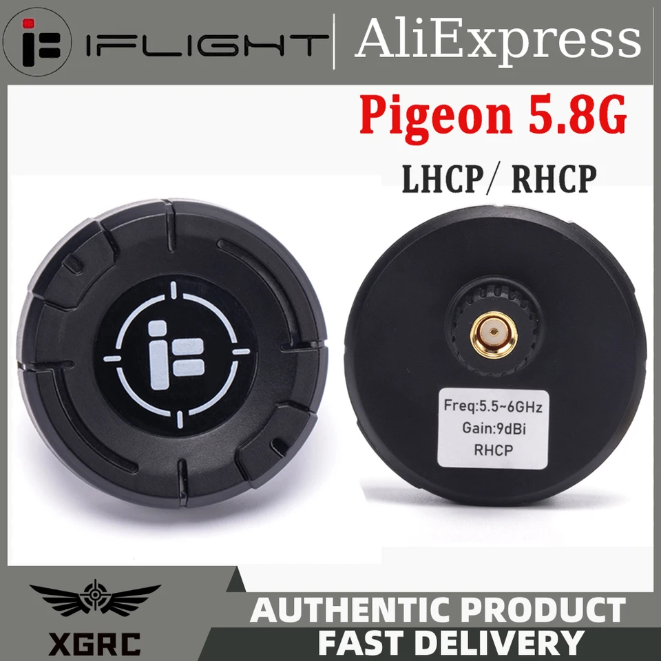 Iflight Pigeon 5.8g Smerový polarizácia Smerový 9DBI Zisk FPV Patch Anténa RP-SMA LHCP RHCP s adaptérom 2pcs 45 stupňov