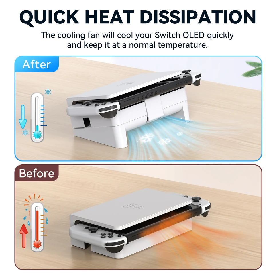 Iine Horizonal Base Cooling ventilátor pre OLED Dock kompatibilný Nintendo Switch OLED