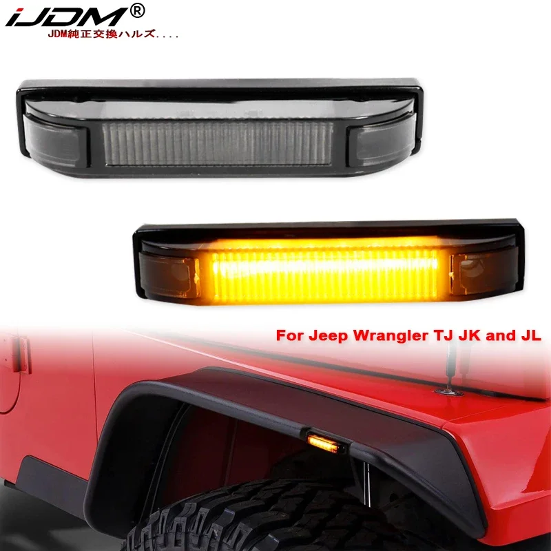 IJDM Car Fender Fender Side Marker Lamps pre Jeep Wrangler TJ JK a Jl Bushwacker Flat Style Fender Fender Otočenie signálnych svetiel