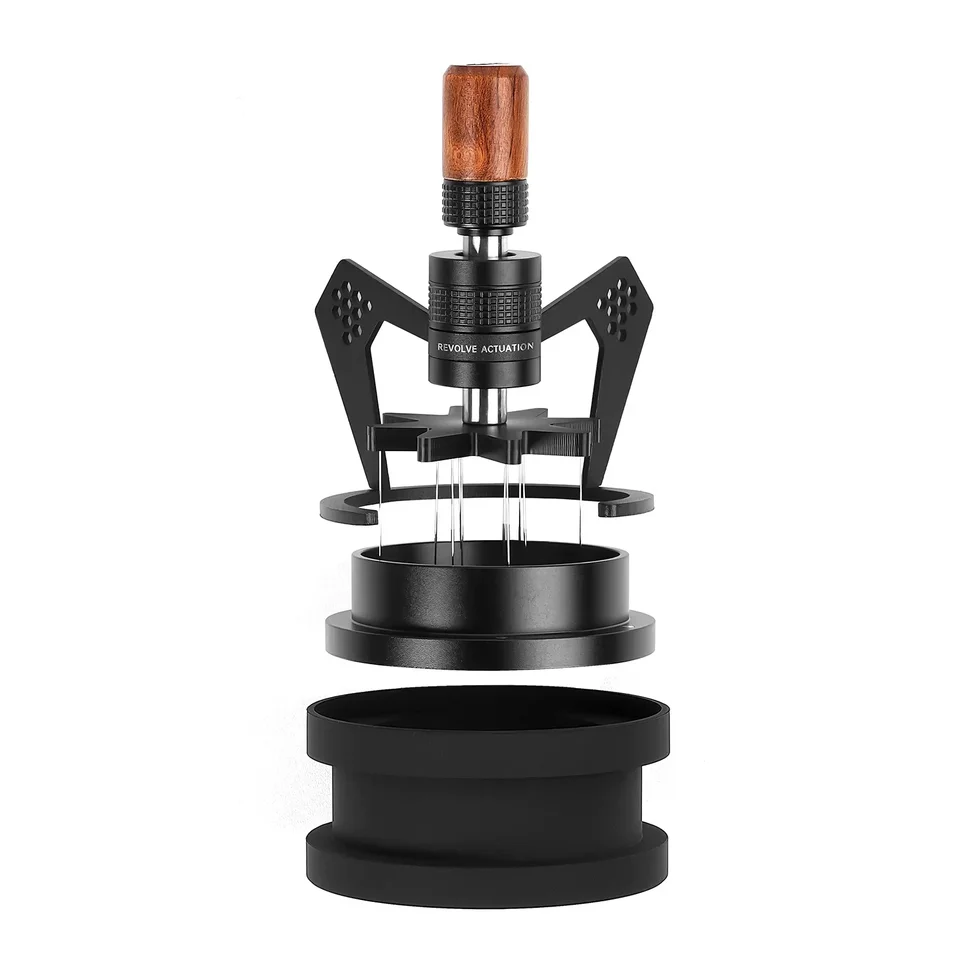 Ikape Rotary WDT nástroj, distribučný nástroj na espresso pre barista, 0,25 mm 8 ihiel espresso kávového miešania s kefovým stojanom