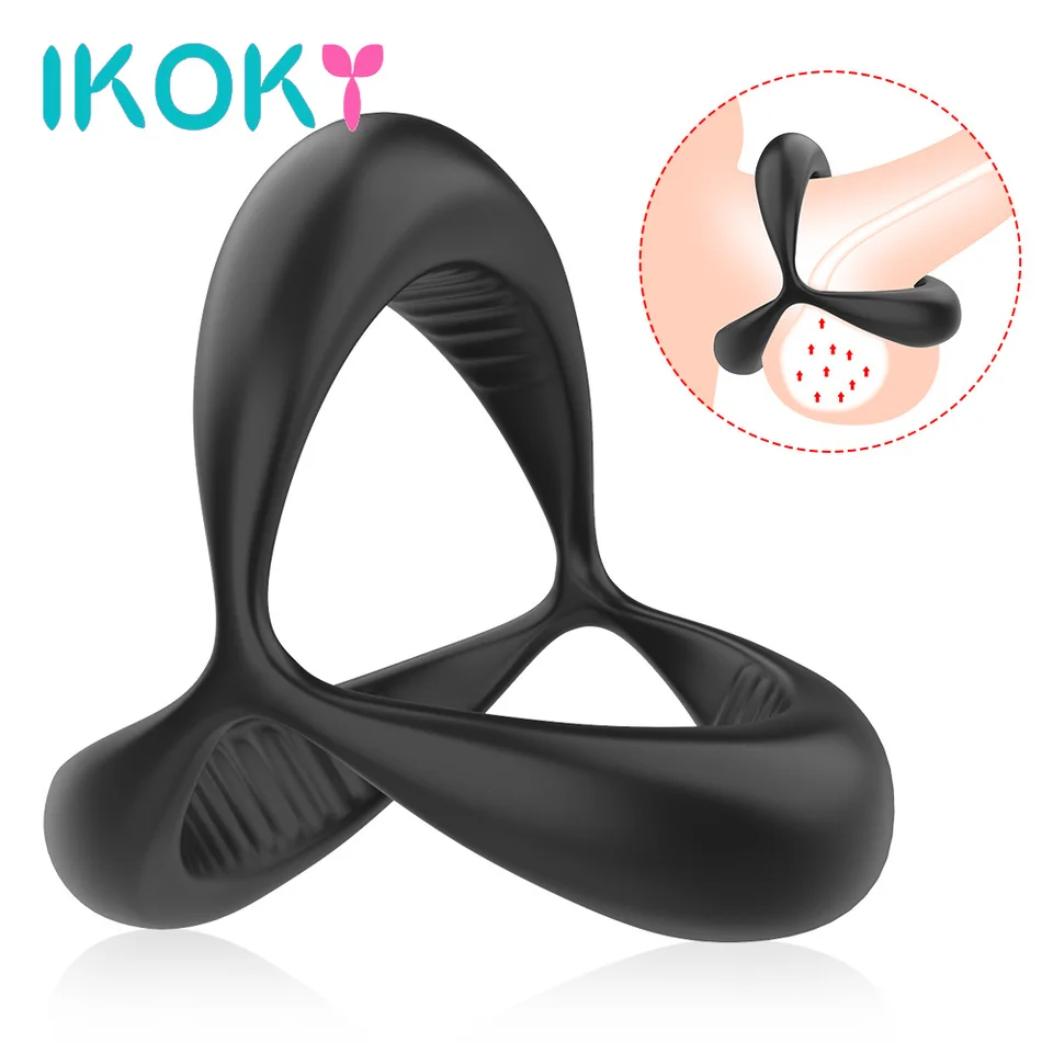 Ikoky Elastic Cock Rings Dospelé výrobky Silikónové oneskorenie ejakulácie sexuálne hračky pre mužov Penis Ring Erection