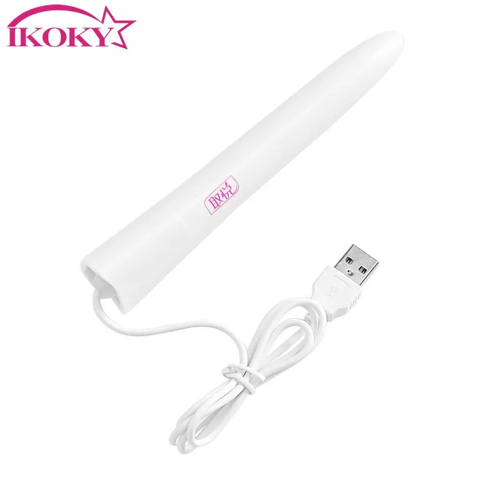 Ikoky USB Vykurovacia tyč pre masturbátorov 45 Celzia inteligentný termostat vyhrievaná tyčinka Stick Anal vagina teplejšie sexuálne hračky pre mužov Sex Shop