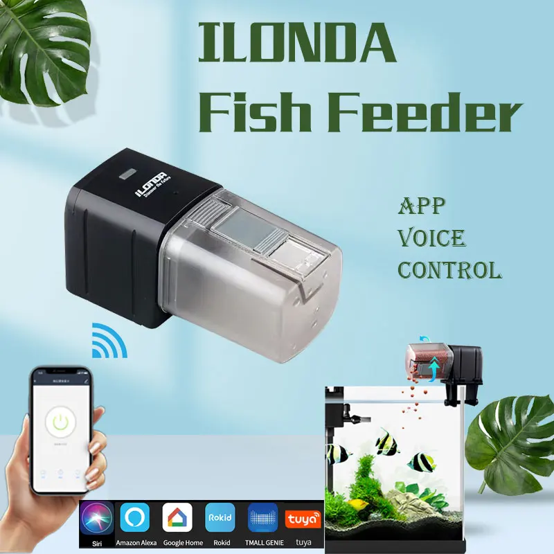 ILONDA AUTOMAT WIFI FISHING FEAMER akvárium inteligentné korytnačky Plant Plant Plant Tank Koi Food DispenSer Products Control Tools
