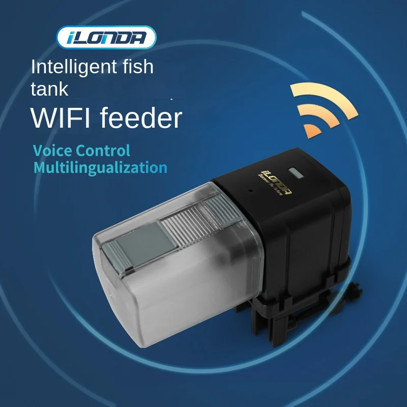 ILONDA FISH TANKY Akvárium WiFi Automatický podávač 170 ml vzdialený inteligentný kŕmny načasovaný vločkový krmivo vločky