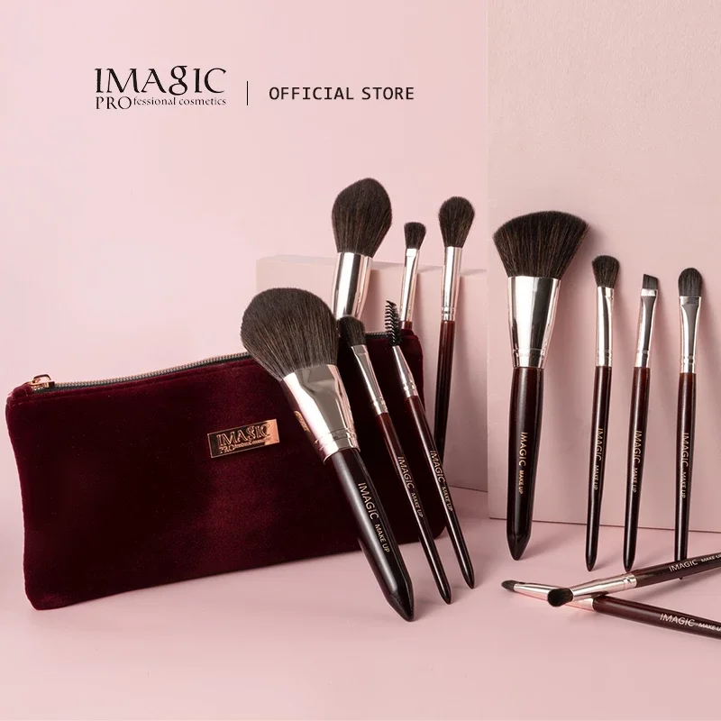 Imagine 12ks make -up kefka s vreckom Soft Professional Professional Foundation Práškové očné tieň Blush Women Beauty Kozmetický nástroj
