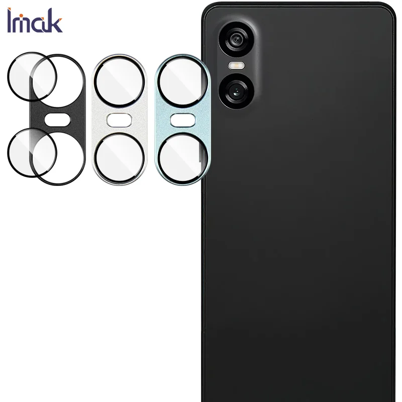IMAK Camera objektív temperovaný sklenený kovový kryt ochranca ochrany pre Sony Xperia 10 VI 6 HD Clear High Definition Vysoká kvalita