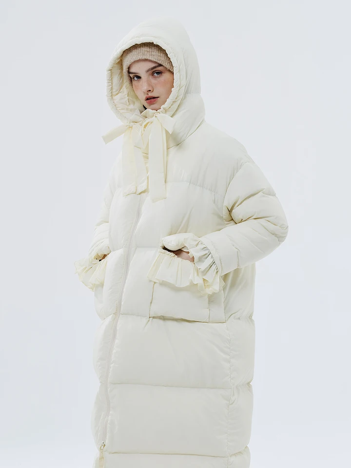 Imakokoni Original Autumn a Winter White Duck Down Bunda Long Coat 234382