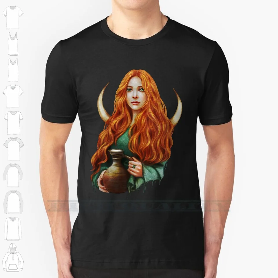 Imbolc. Brigid 100% bavlnené tričko brigit brigid imbolc mlieko keltic mytológia červené vlasy dievča krásne dievča Írsko zelené