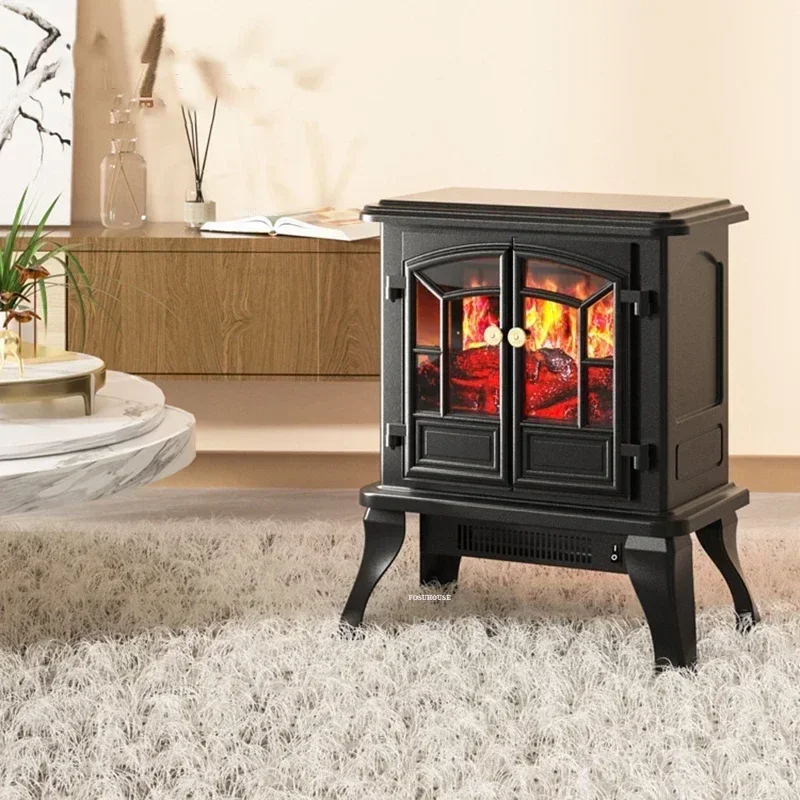 Imitácia domácnosti Fire Elektrický krb Kreatívne krby ohrievač Európsky štýl Európsky dekoratívny drevený kachle na úsporu energie
