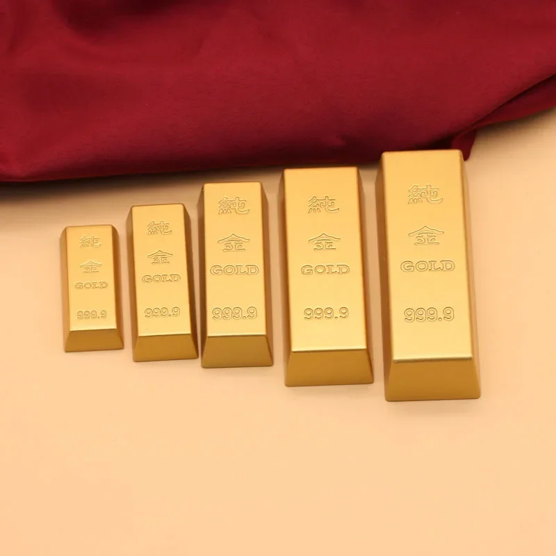 Imitácia mosadzný zlatý bar Solid Sand Gold Bar Ornament