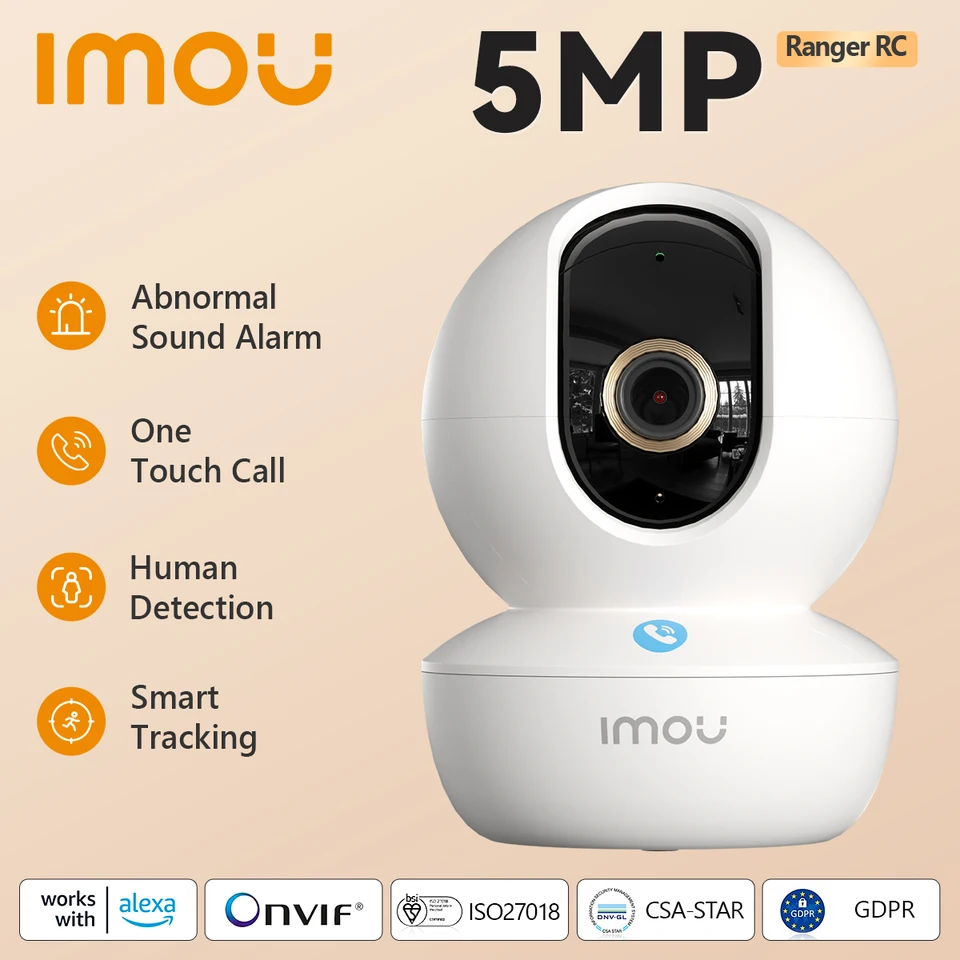 Imou Indoor WiFi Camera Ranger RC 3MP 5MP One-Touch Call Baby Montior Two Way Talk Security IP Camera Video Dohľad