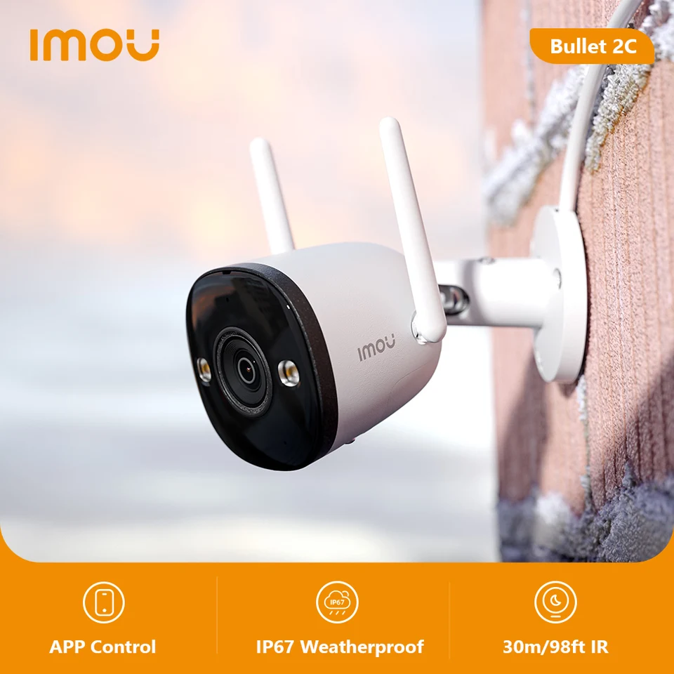 IMOU WiFi Outdoor Camera Bullet 2c 2MP Sledovanie IP fotoaparát automatické sledovanie poveternostných podmienok AI Human Detection Outdoor Camera