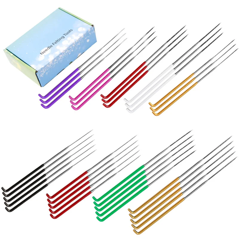 IMZAY 35 PCS PILTING IUSLES Kit z nehrdzavejúcej ocele Wool Felt Tools Set plskanými ihlami farebné vlny
