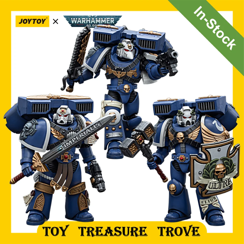 [In-Stock] Joytoy Warhammer 40K Space Marines 1/18 Akčná hodnota Ultramaines Vanguard Veteran Seržant Anime vojenský model Hray