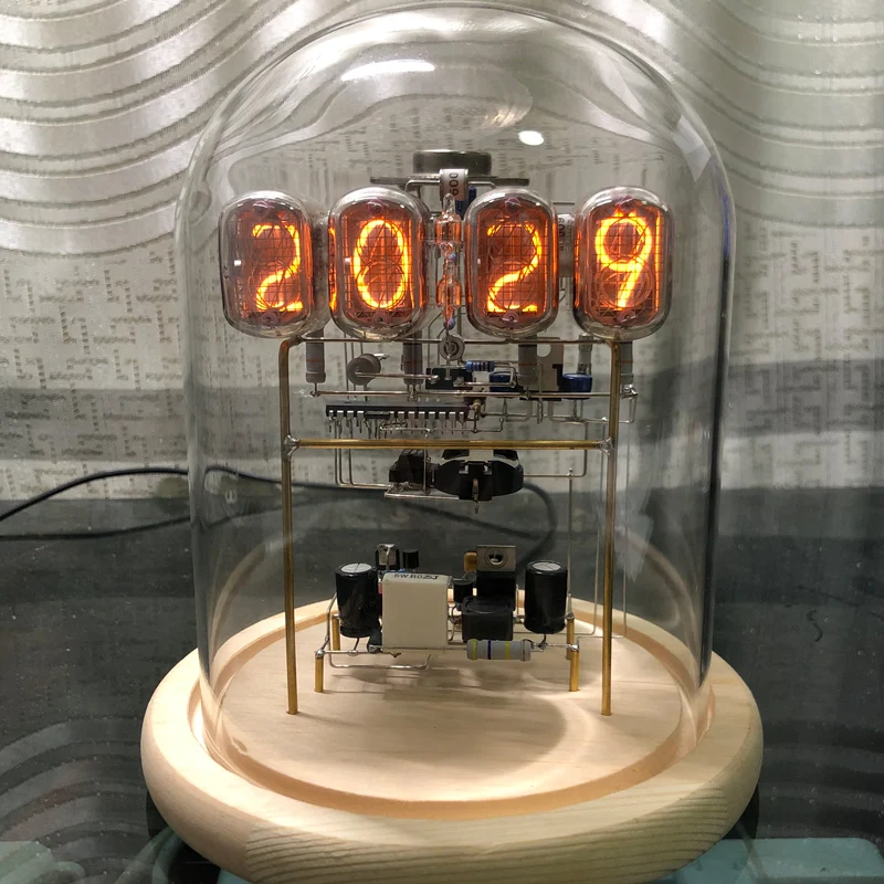 In12 Glow Tube Clock Retro Desktop Creative Clow Clock Ore ozdoby ručne vyrábané výučba show s diaľkovým ovládaním