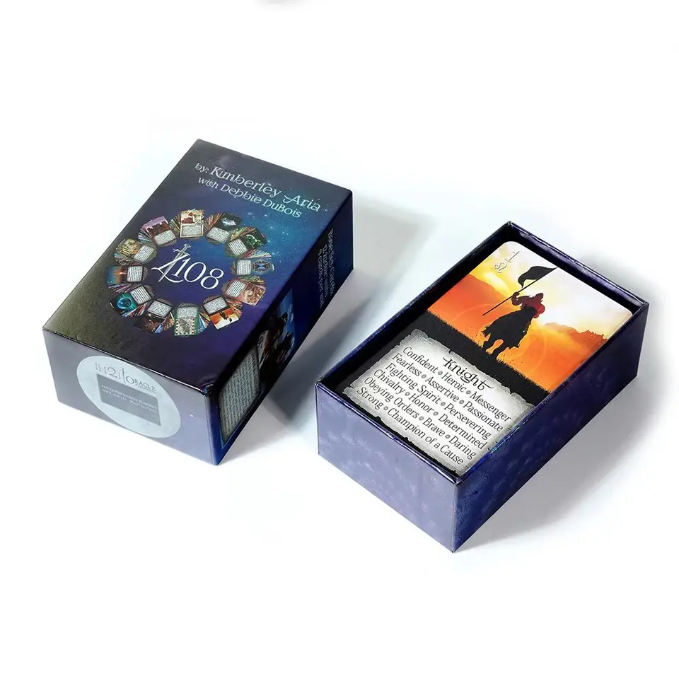 IN2IT Zodiac 12*7cm 108 Oracle Deck W/Key Words 132 Oracle Cards založená na numerológii astrológie v rigidnom boxe