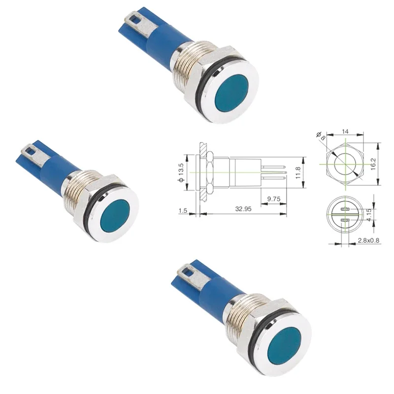 IN81 HOT-SULL 12 mm IP67 nepremokavé indikátorové svetlo 220V Pilotná lampa