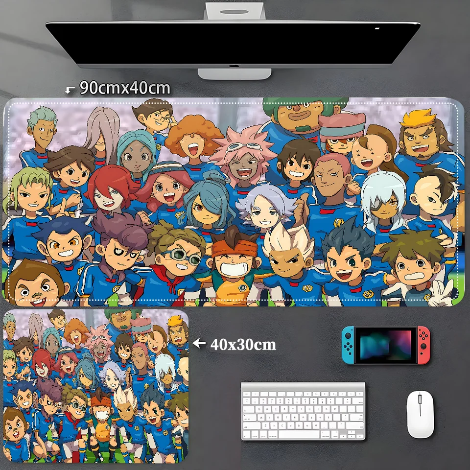 Inazuma jedenásť go myši stolová stolová rohož Gamer Mousemats Office Office Mouse Rat Gum gumový anti sklz veľké rohože pre klávesnicu pre počítač