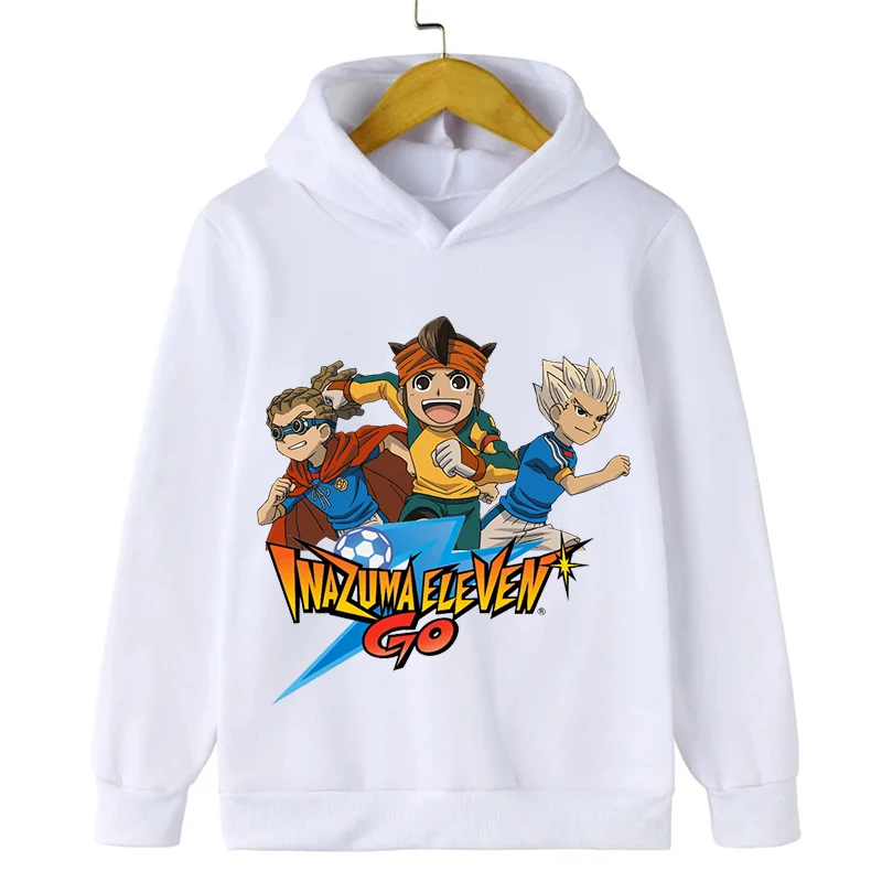 Inazuma jedenásť tlače mikiny pre deti anime karikatúra s kapucňou Mikina chlapci dievčatá zimné móda teplé oblečenie detské oblečenie