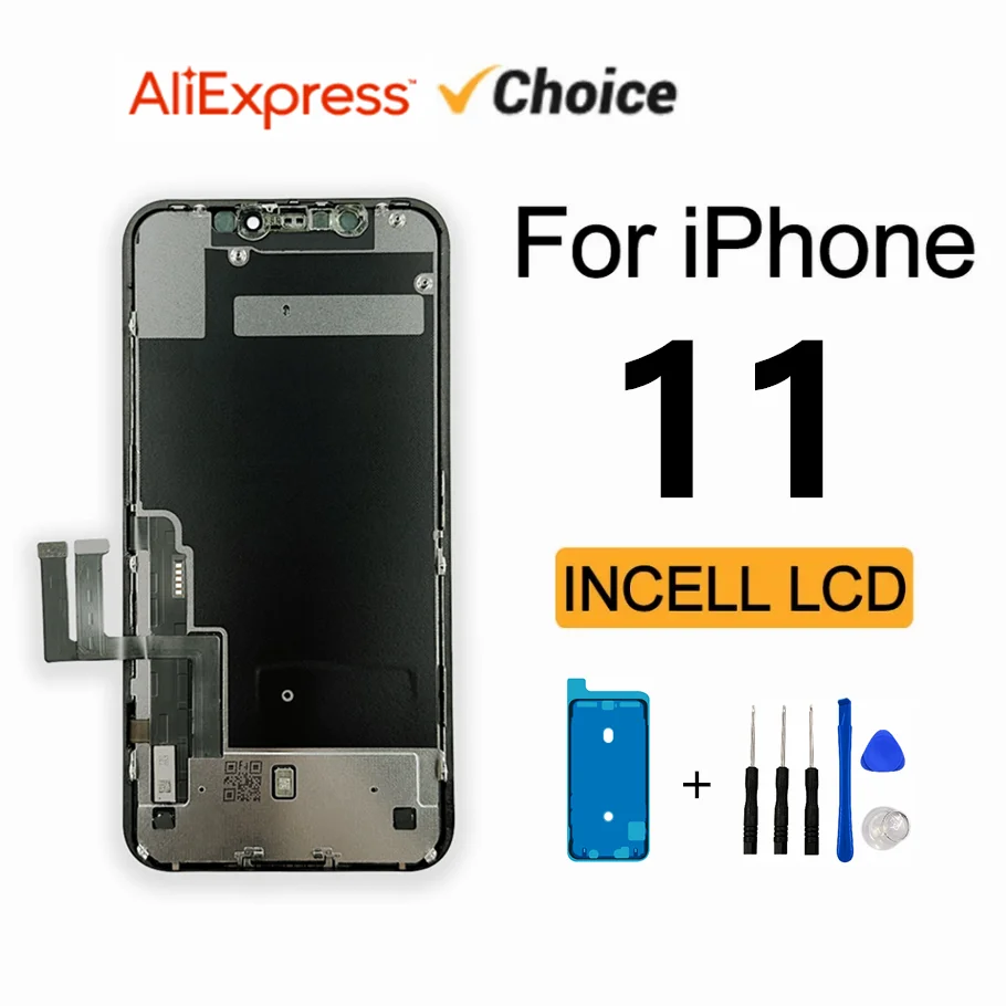 Incell LCD pre iPhone 11 displej obrazovky s 3D dotykovým digitalizátorom bez výmeny mŕtveho pixelu