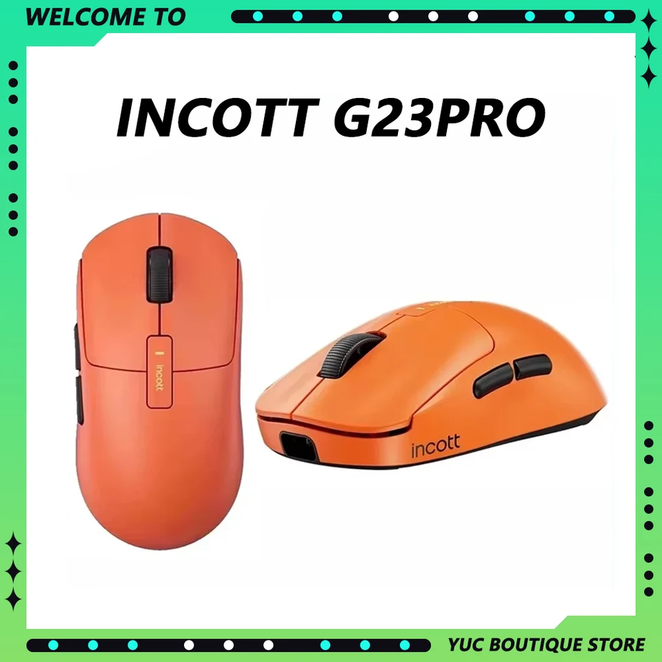 Incott G23 Pro Sensor rýchly nabíjanie Gaming Mouse 8K Dual Mode Dual Mode Wireless Bluetooth Custom Gaming Ergonomics Gamer Accessories Darče