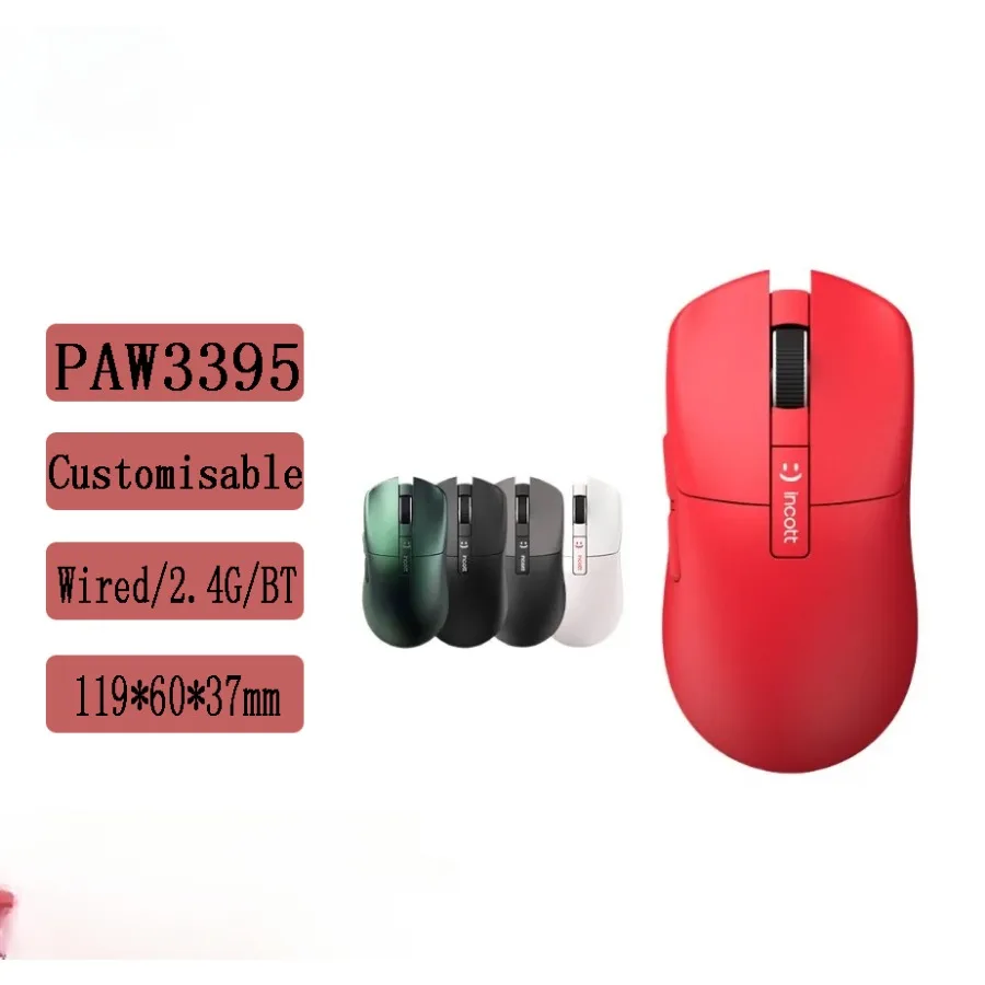 Incott HPC01MPRO Hot Swap Microswitch Gaming Gaming 4K Micromotion Micromotion Paw3395 Office Lightweight Ergonomic Wireless Optical Esports