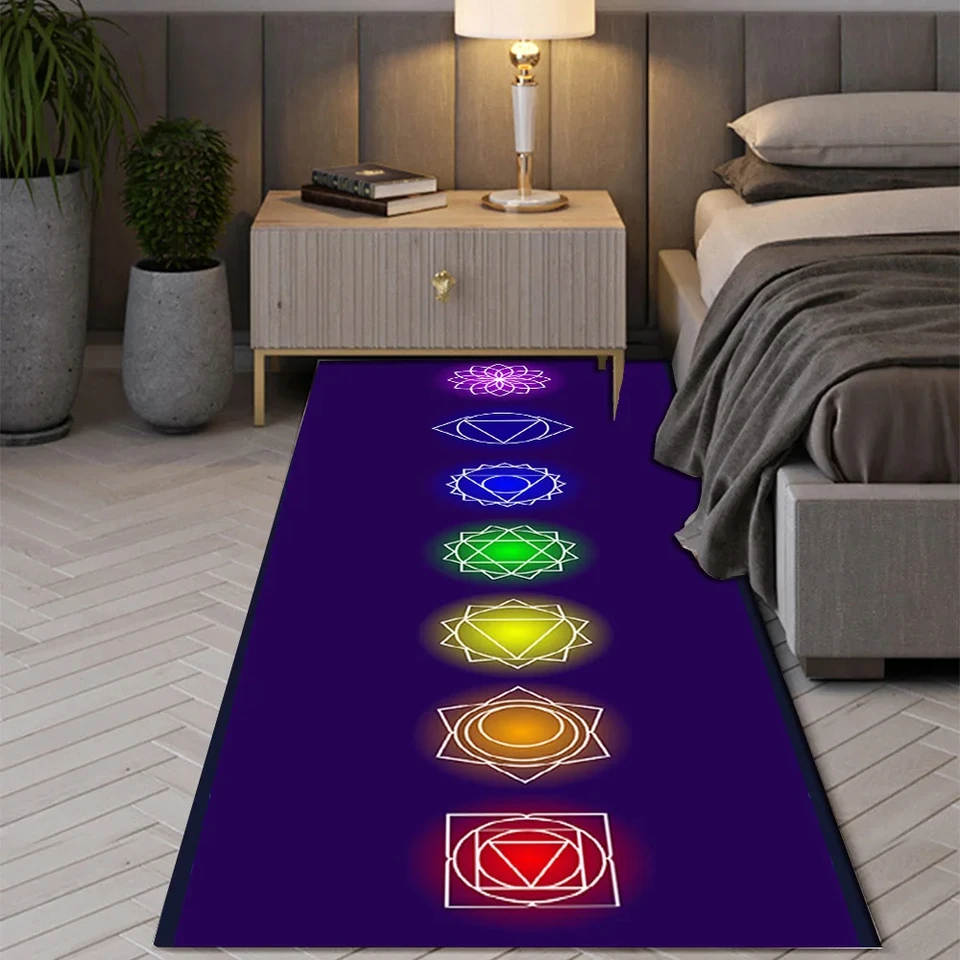 Indian Bohemian Seven Chakras Carpet koberec mandala meditácia meditácie kvetinu kvetinu Vhodné spálne