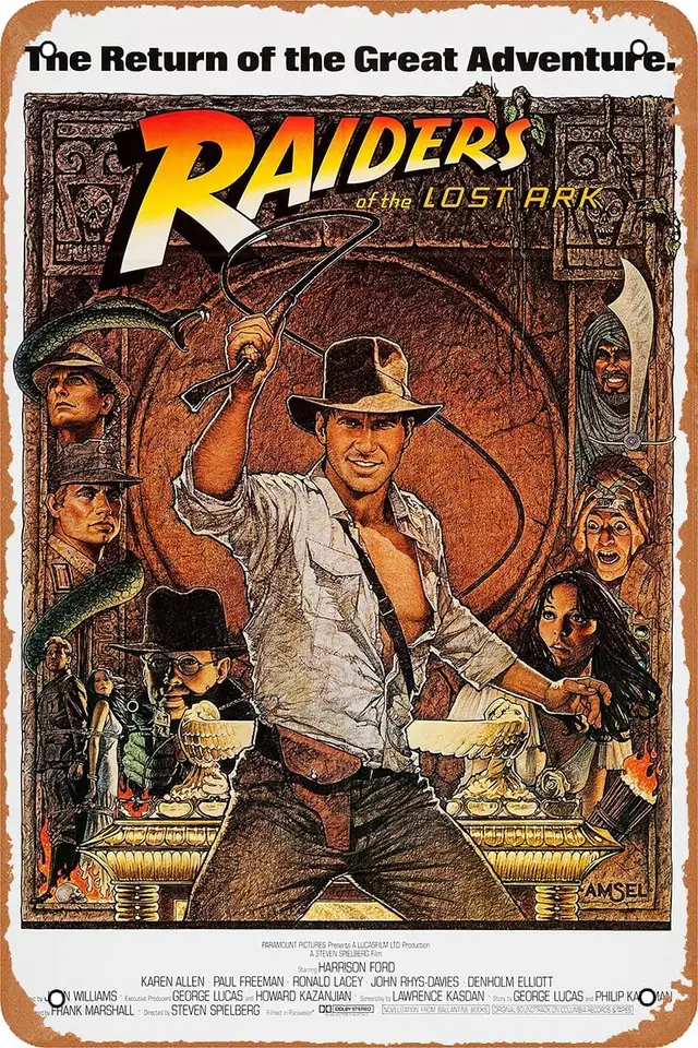 Indiana Jones a Raiders of the Lost Ark Film Plagát retro kovové znamenie pre bar muža jaskynná kancelária Domáca stena dekorácie vintage cín