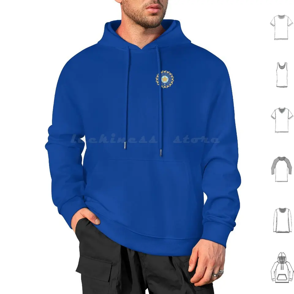 Indický kriketový tím logo Logo s dlhým rukávom Virat Kohli Cricket India Kriket Batsman kriket kriketový kriketový hráč