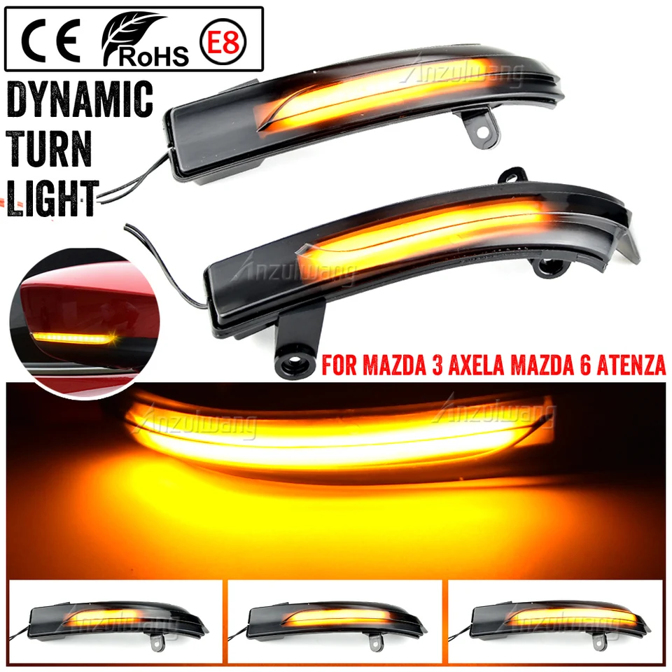 Indikátor LED diódy Signal Light Indikátor vozidla Zadné zrkadlo bočného zrkadla pre Mazda 3 Axela Mazda 6 Atenza 2016 2017 2018 2018 2019