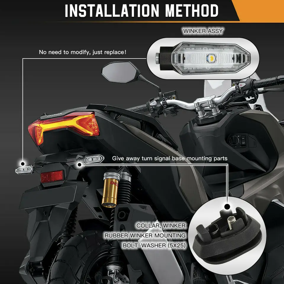 Indikátorový signál LED Turn pre LED pre Honda 1 pár 12V/ 1-2W pre Honda CRF pre indikátorovú lampu CRF 300L 250L/ 250