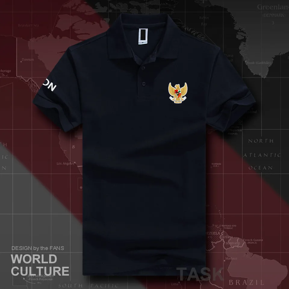 Indonézia Indonézsky idn id Polo košele Men s krátkym rukávom Biele značky Vytlačené pre krajinu 2018 Cotton Nation Team Vlajka Nový 20