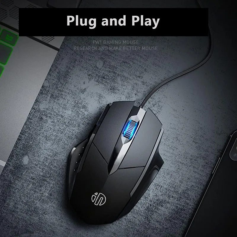 Infic W1 USB počítačová myš, tichá myš 3 tlačidlá myši, kancelária a domáca myš, ergonomické pre počítač Windows, Mac, iPad