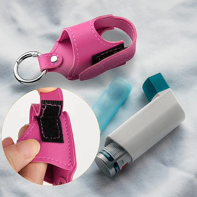 Inhalátor držiak puzdra PU kožené skladovanie s kovovou sponou pre inhalátor na cestovanie dennej školy turistika Lightweight & Protectin