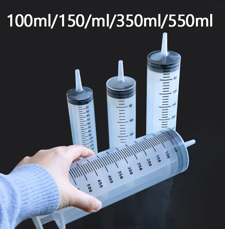 Injekčná striekačka Veľká 100/350/550 ml injekčných striekačiek Opustiteľné olejové čerpadlo s olejom v mierke SACE VACEUM VACEUM PISTOL Extraktor pištole