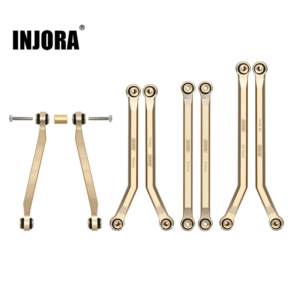 Injora 37g High Brass High Caleance Chassis 4 Links Nastavený pre 1/24 RC Crawler Car Axial SCX24 C10 JEEP JLU FORD BRONCO BASE CAMP